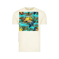 Vintage Arctic Lake Fish And Reeds With Leopard Seamless Pattern Bbs Vintage Tee - BundleAndBundleShop