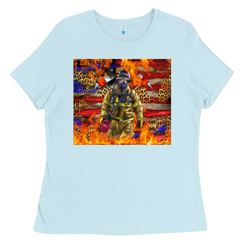 Western Firefighter With American Ladies Tee by LillyAllenDesigns | Teevron