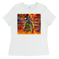 White Western Firefighter With American Ladies Tee - LillyAllenDesigns