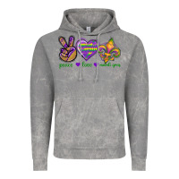 Cloud Rock Peace Love Mardi Gras Vintage Hoodie - BundleAndBundleShop