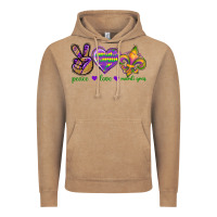 Vintage Coffee Peace Love Mardi Gras Vintage Hoodie - BundleAndBundleShop