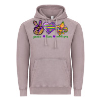 Vintage Zinc Peace Love Mardi Gras Vintage Hoodie - BundleAndBundleShop