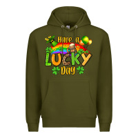Army Green St. Patrick's Have a lucky day Premium Hoodie - OliviaCreatesArt