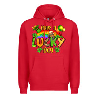 Red St. Patrick's Have a lucky day Premium Hoodie - OliviaCreatesArt