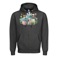 Charcoal Heather Easter truck farm animals Easter Day Zipper Hoodie - HowdyJamesFarm
