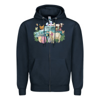 Navy Easter truck farm animals Easter Day Zipper Hoodie - HowdyJamesFarm