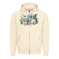 Sandshell Easter truck farm animals Easter Day Zipper Hoodie - HowdyJamesFarm