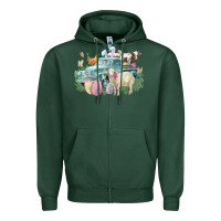 Sports Green Easter truck farm animals Easter Day Zipper Hoodie - HowdyJamesFarm
