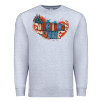 Heather Grey American junkie 4th of july Premium Sweatshirt - FaDigitalArtStudio