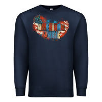 Navy American junkie 4th of july Premium Sweatshirt - FaDigitalArtStudio
