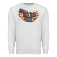Oatmeal Heather American junkie 4th of july Premium Sweatshirt - FaDigitalArtStudio