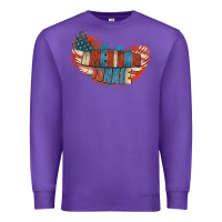 Purple American junkie 4th of july Premium Sweatshirt - FaDigitalArtStudio