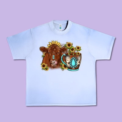 Sunflower Coffee Cup Red Angus Gemstone Urban Heavy Tee Designed By Jahusdesignshop