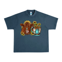 Midnight Navy sunflower coffee cup red angus gemstone Urban Heavy Tee - JahusDesignShop