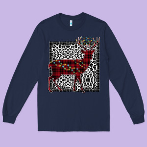 Christmas Deer Long Sleeve Tee Designed By Bettercallsaul