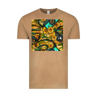 Vintage Camel Leopard Digital Camera And Sunflowers With Camouflage Seamless Pattern Vintage Tee - BundleAndBundleShop