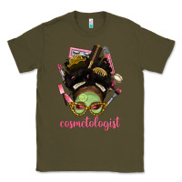 Army Green Afro Messy Bun Cosmetologist Classic Tee - BundleAndBundleShop