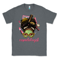 Charcoal Heather Afro Messy Bun Cosmetologist Classic Tee - BundleAndBundleShop