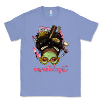 Colony Blue Afro Messy Bun Cosmetologist Classic Tee - BundleAndBundleShop