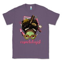 Lavender Afro Messy Bun Cosmetologist Classic Tee - BundleAndBundleShop