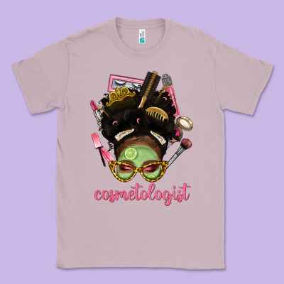 Afro Messy Bun Cosmetologist Classic Tee Designed By Bundleandbundleshop