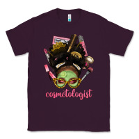 Plum Afro Messy Bun Cosmetologist Classic Tee - BundleAndBundleShop