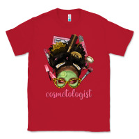 Red Afro Messy Bun Cosmetologist Classic Tee - BundleAndBundleShop