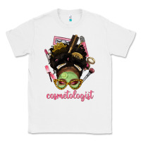 White Afro Messy Bun Cosmetologist Classic Tee - BundleAndBundleShop