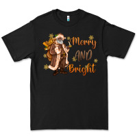 Black merry and bright black santa Premium Tee - MaliasSmallBusiness