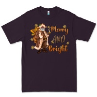 Plum merry and bright black santa Premium Tee - MaliasSmallBusiness