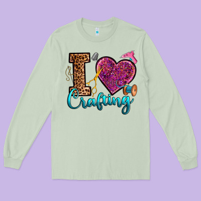 I Love Crafting Long Sleeve Tee Designed By Ranaportraitstore