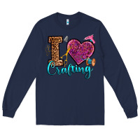 Navy i love crafting Long Sleeve Tee - RanaPortraitStore