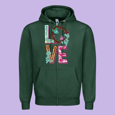 Love Crown Of The Thorns Easter Day Zipper Hoodie Designed By Howdyjamesfarm