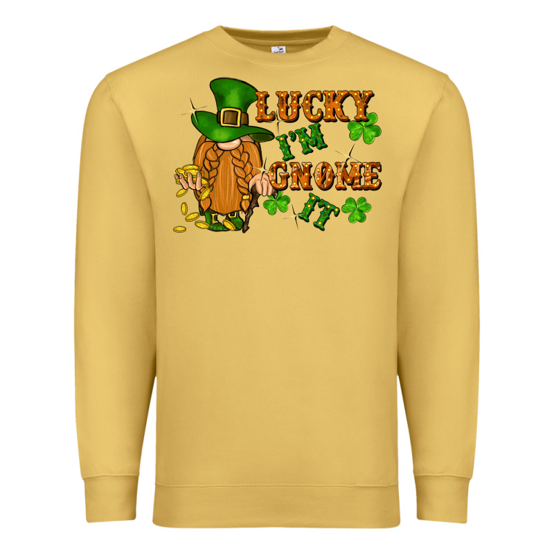 Lucky I'm Gnome It St. Patricks Day Premium Sweatshirt by FaDigitalArtStudio | Teevron