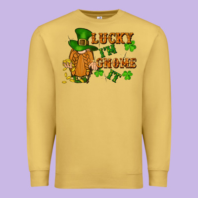 Lucky I'm Gnome It St. Patricks Day Premium Sweatshirt Designed By Fadigitalartstudio