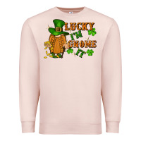Pale Pink lucky i'm gnome it St. Patricks Day Premium Sweatshirt - FaDigitalArtStudio