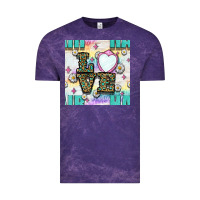Cloud Purple Leopard Love Hair And Mirror With Daisy Seamless Pattern Bbs Vintage Tee - BundleAndBundleShop