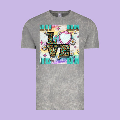 Leopard Love Hair And Mirror With Daisy Seamless Pattern Bbs Vintage Tee Designed By Bundleandbundleshop