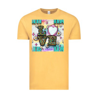 Vintage Mustard Leopard Love Hair And Mirror With Daisy Seamless Pattern Bbs Vintage Tee - BundleAndBundleShop