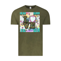 Vintage Olive Leopard Love Hair And Mirror With Daisy Seamless Pattern Bbs Vintage Tee - BundleAndBundleShop
