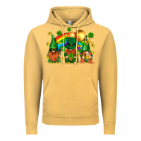 Vintage Mustard st. patricks  gnomies with rainbow Vintage Hoodie - BundleAndBundleShop
