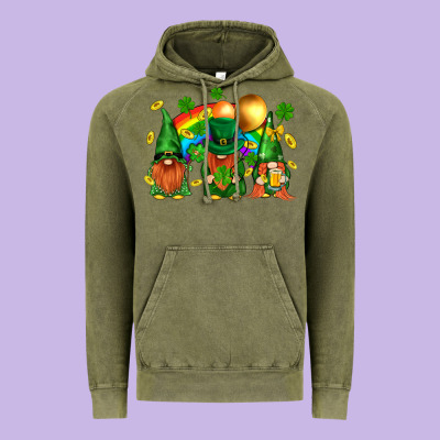 St. Patricks  Gnomies With Rainbow Vintage Hoodie Designed By Bundleandbundleshop