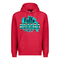 Cardinal Hello Summer Serape Turquoise Premium Hoodie - CowCowDesign