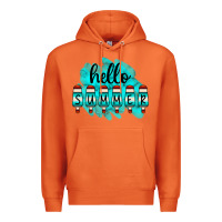 Carrot Hello Summer Serape Turquoise Premium Hoodie - CowCowDesign