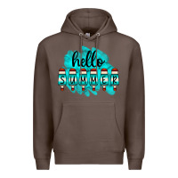 Coffee Hello Summer Serape Turquoise Premium Hoodie - CowCowDesign