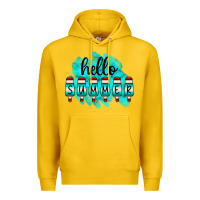 Lemon Hello Summer Serape Turquoise Premium Hoodie - CowCowDesign