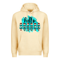Pina Colada Hello Summer Serape Turquoise Premium Hoodie - CowCowDesign