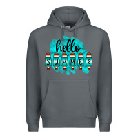 Rock Hello Summer Serape Turquoise Premium Hoodie - CowCowDesign