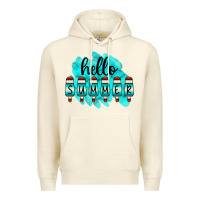 Sandshell Hello Summer Serape Turquoise Premium Hoodie - CowCowDesign