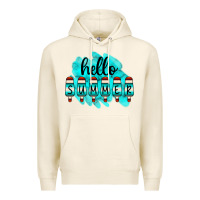 Tofu Hello Summer Serape Turquoise Premium Hoodie - CowCowDesign